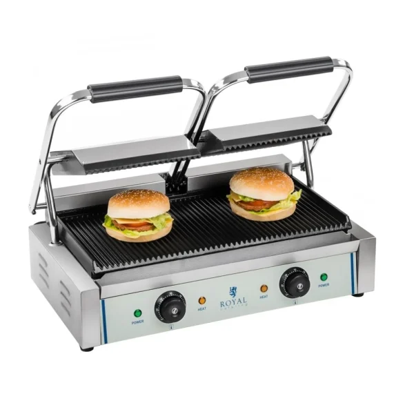 HELLOSHOP26 Machine à Panini Nervurée Double – 2 X 1.800 Watts Acier Inox Profes… 3