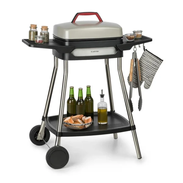 Klarstein Gatsby Grill électrique 2000W – Table D’appoint – 4 Pieds A… 1
