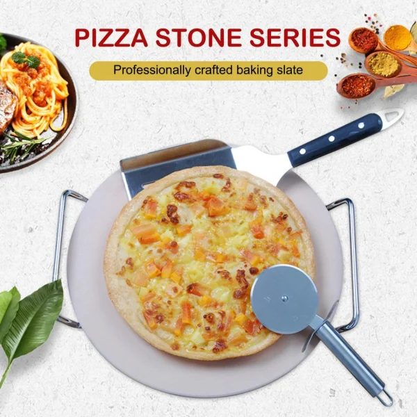 Marque Generique 13 Pouces Pizza Griller Pierre Rond Non-bâton Ardoise Grès Surface L… 4