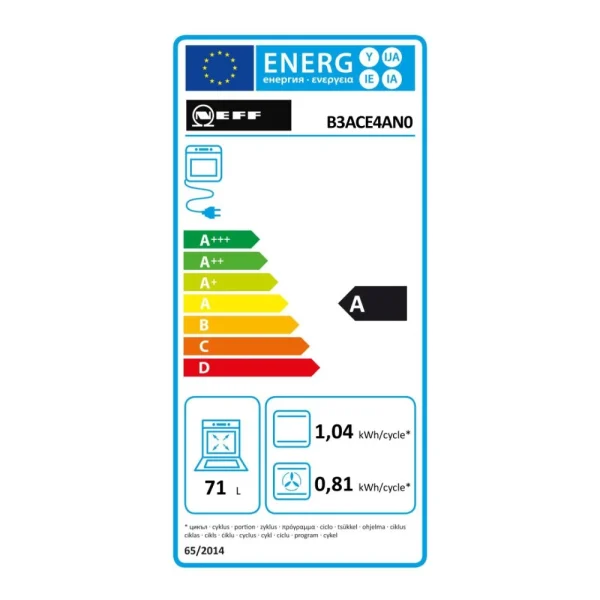 Four Intégrable 71l 60cm A Ecoclean Inox – B3ace4an0 – NEFF 3