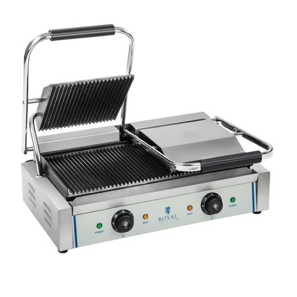HELLOSHOP26 Machine à Panini Nervurée Double – 2 X 1.800 Watts Acier Inox Profes… 1