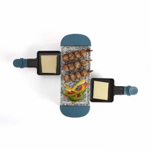 LIVOO Appareil à Raclette Bleu Foncé 2 Personnes + 2 Caquelons – 350W – Pl… 12