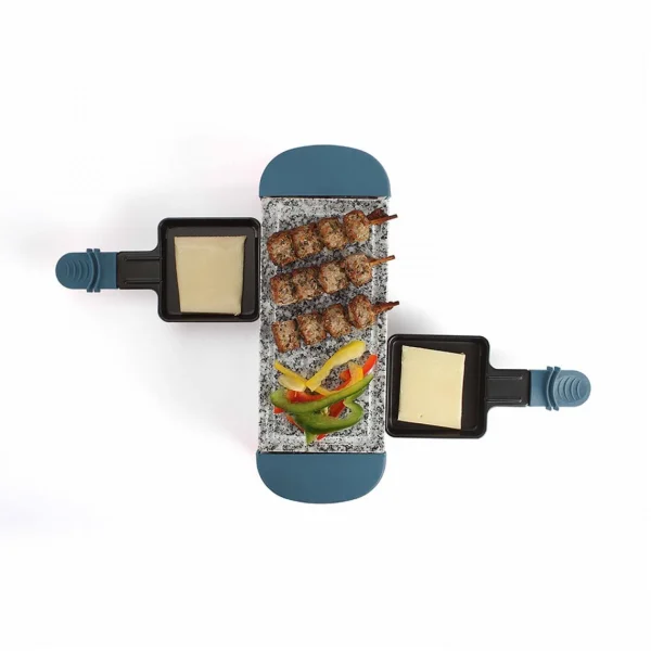 LIVOO Appareil à Raclette Bleu Foncé 2 Personnes + 2 Caquelons – 350W – Pl… 5