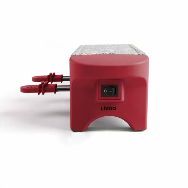 LIVOO Appareil à Raclette Rouge Foncé 2 Personnes + 2 Caquelons – 350W – P… 4