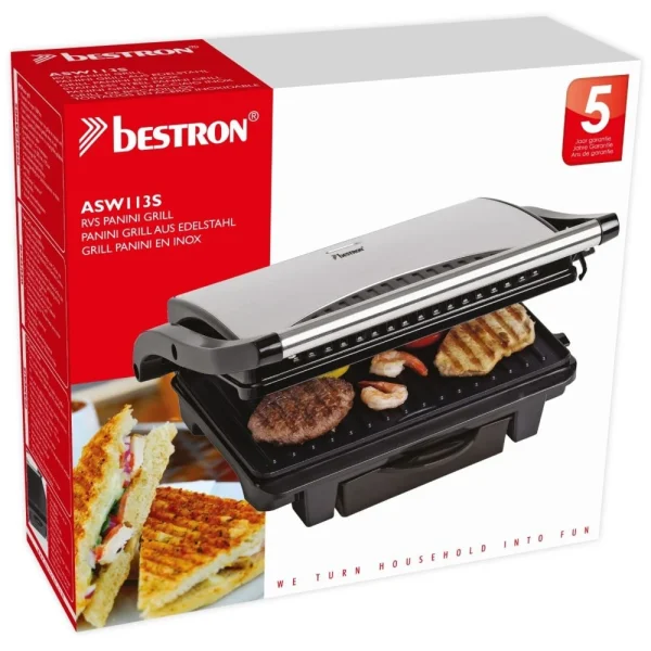 Bestron Gril à Panini/viande: 1000W – Inox Récupérateur De Graisse Intégr?… 5