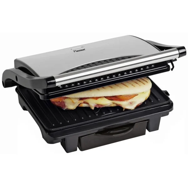 Bestron Gril à Panini/viande: 1000W – Inox Récupérateur De Graisse Intégr?… 1