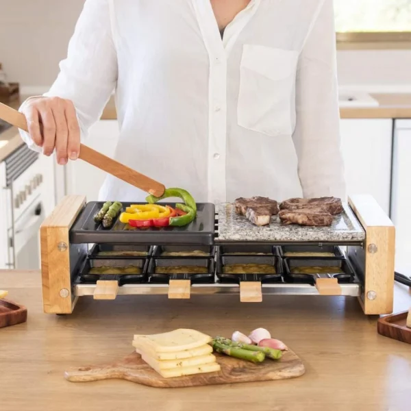 Cecotec, Raclette, Cheese&Grill 8400 Wood MixGrill, Raclette Pour 8 Pe… 3