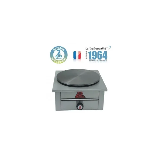 Crêpière Gaz – 1 Plaque – L 420 X P 420 Mm- Sofraca – 1