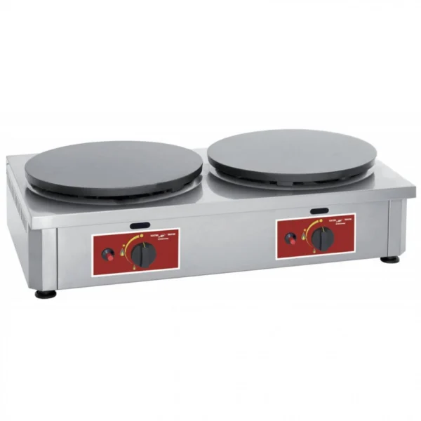Materiel Chr Pro Crêpière Professionnelle Double Au Gaz Plaques Rondes En Fonte – Ø … 1
