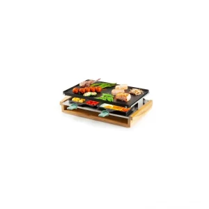 DOMO DO9246G – Appareil A Raclette-grill Bamboo – 1200W – 3 Niveaux – … 11