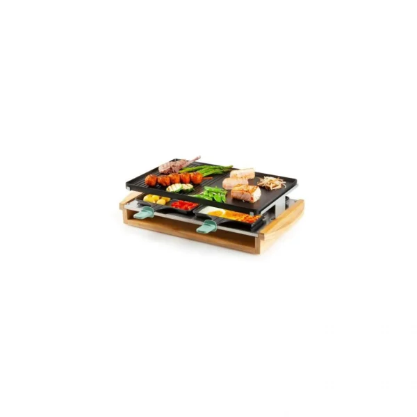 DOMO DO9246G – Appareil A Raclette-grill Bamboo – 1200W – 3 Niveaux – … 4