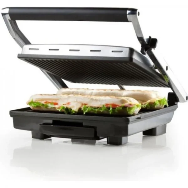 DOMO – Grill Multifonctions En Acier Inoxydable – Grandes Plaques Tefl… 1