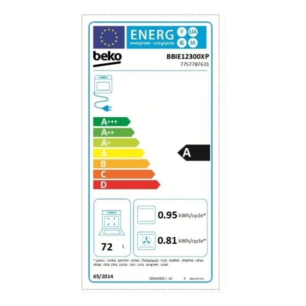 Four à Pyrolyse BEKO BBIE12300XP 72 L 3