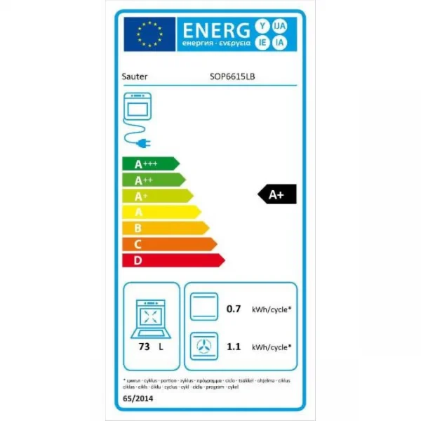 SAUTER Four Intégrable Multifonction 73l 60cm A+ Pyrolyse Noir – Sop6615lb -… 3