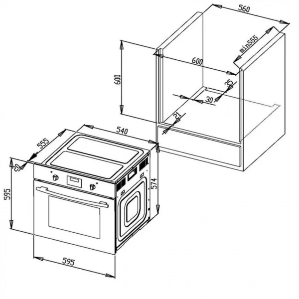 Four Encastrable AYA AFC74BX 74L Inox 3