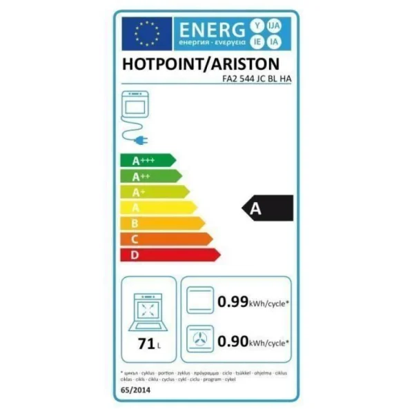 HOTPOINT Four électrique Encastrable Multifonction FA2 544 JC BL HA -71L-Catal… 4