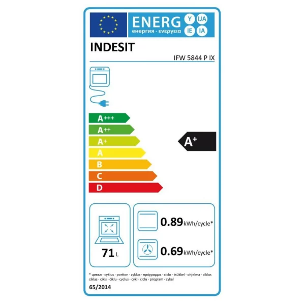 Four Intégrable 71l 60cm A+ Pyrolyse Inox – Ifw5844pix – INDESIT 3