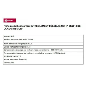 NEFF Four Intégrable Combi Vapeur 71l 60cm A+ Pyrolyse Inox – B56vt62n0 – … 9