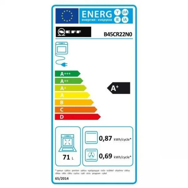 NEFF Four Intégrable Multifonction 71l 60cm A+ Ecocleanplus Inox – B45cr22… 3