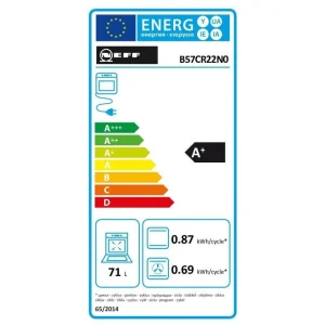 Four Intégrable 71l 60cm A+ Pyrolyse Inox – B57cr22n0 – NEFF 9