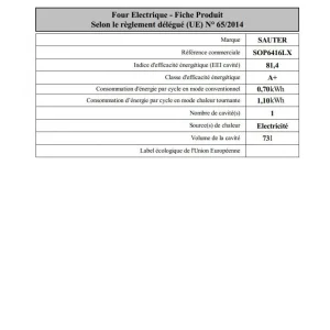 SAUTER Four Encastrable Pyrolyse SOP6416LX 9