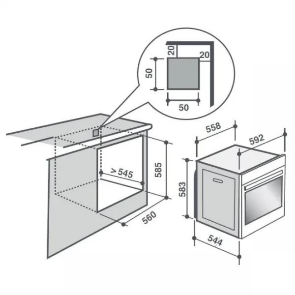SAUTER Four Intégrable Multifonction 73l 60cm A+ Pyrolyse Inox – Sop6214lb -… 4