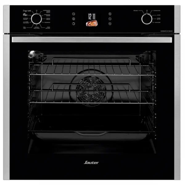 SAUTER Four Intégrable Multifonction 73l 60cm A+ Pyrolyse Noir/inox – Sop661… 1