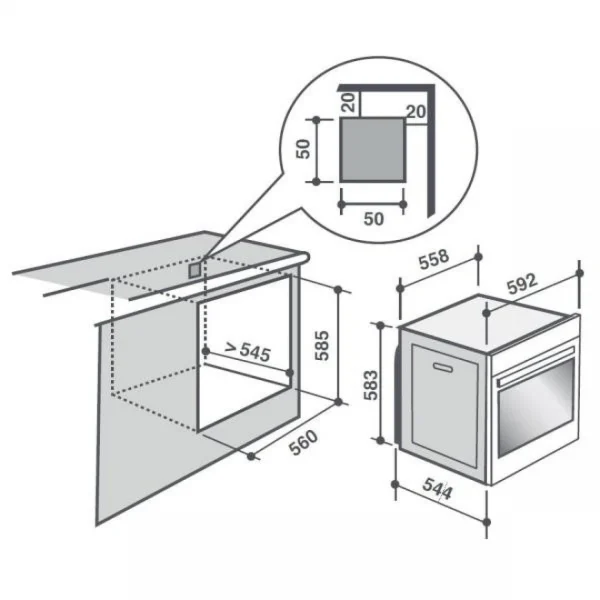 SAUTER Four Intégrable Multifonction 73l 60cm A+ Pyrolyse Noir/inox – Sop661… 4