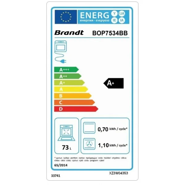 Four Pyrolyse BRANDT BOP7534BB 5