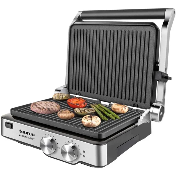 Taurus Grill électrique Ou Plancha 2 En 1 2000W Gris Noir 1
