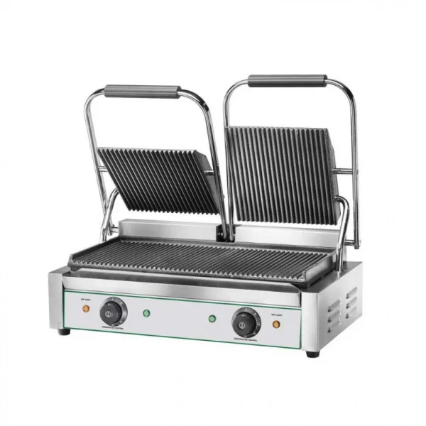 Materiel Chr Pro Grill Panini Double Plaque Supérieure Et Inférieure Rainurées En Fo… 1