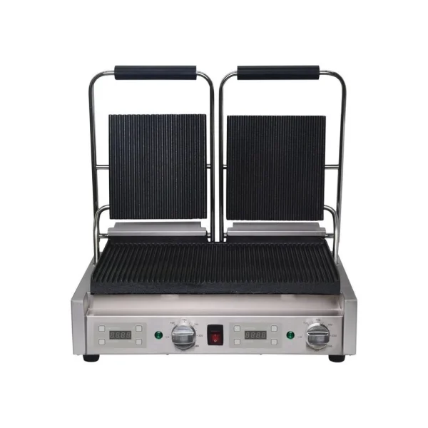Grill Panini Professionnel Rainuré Double – 550 X 395 – Buffalo – 1
