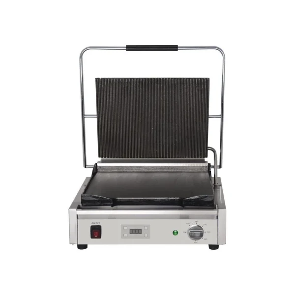 Grill Panini Professionnel Simple 2,2 KW – Rainuré/Lisse – Buffalo – 1
