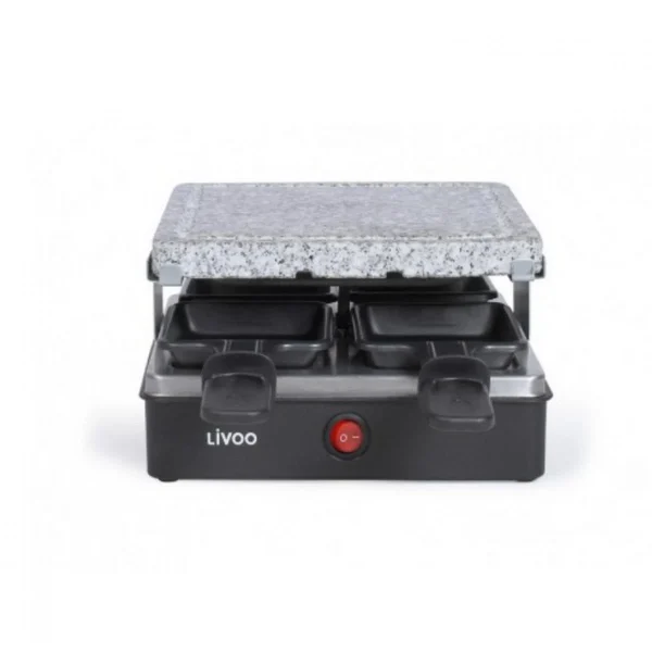LIVOO Appareil à Raclette 4 Personnes 600w + Pierre à Griller – Doc242 – L… 1