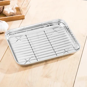 Marque Generique Plateau De Cuisson En Acier Inoxydable Et Grille De Refroidissement Am… 9