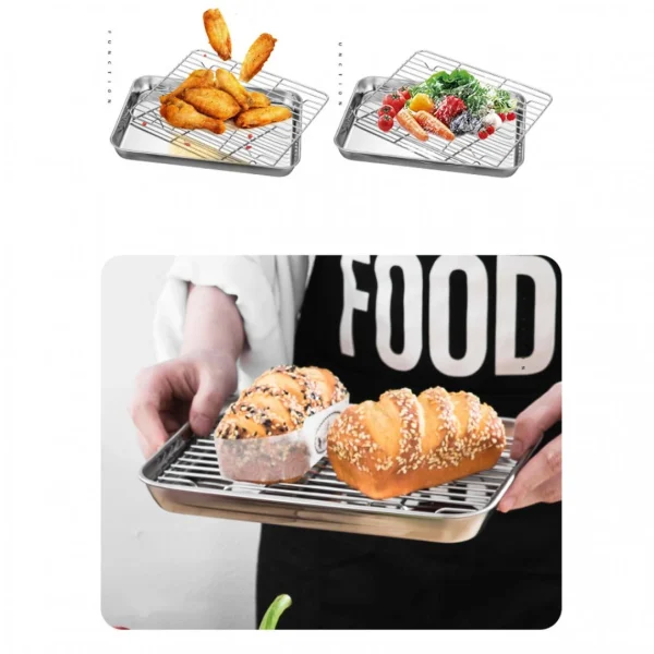 Marque Generique Plateau De Cuisson En Acier Inoxydable Et Grille De Refroidissement Am… 5