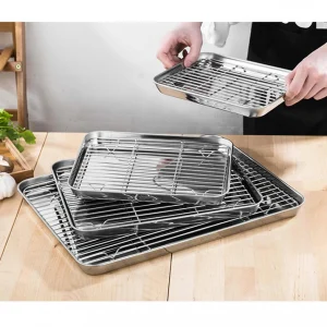 Marque Generique Plateau De Cuisson En Acier Inoxydable Et Grille De Refroidissement Am… 15
