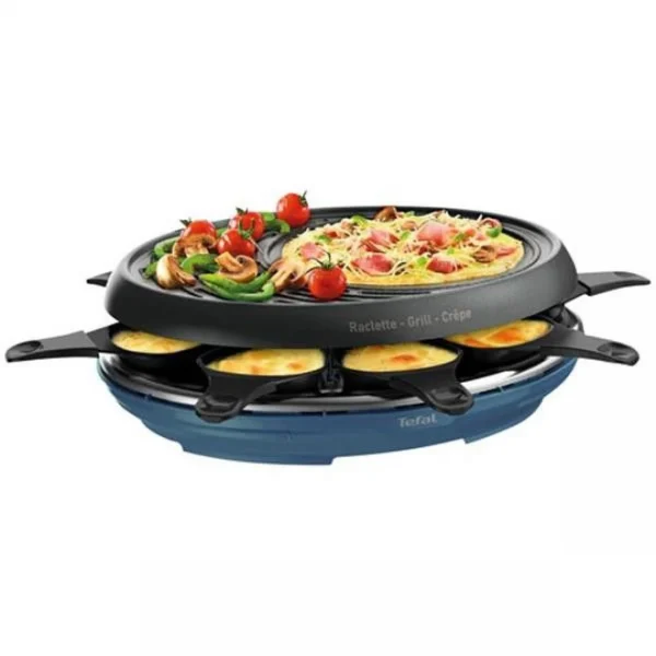 Tefal Appareil à Raclette 8 Personnes 1050w + Grill + Crêpière – Re310401… 1