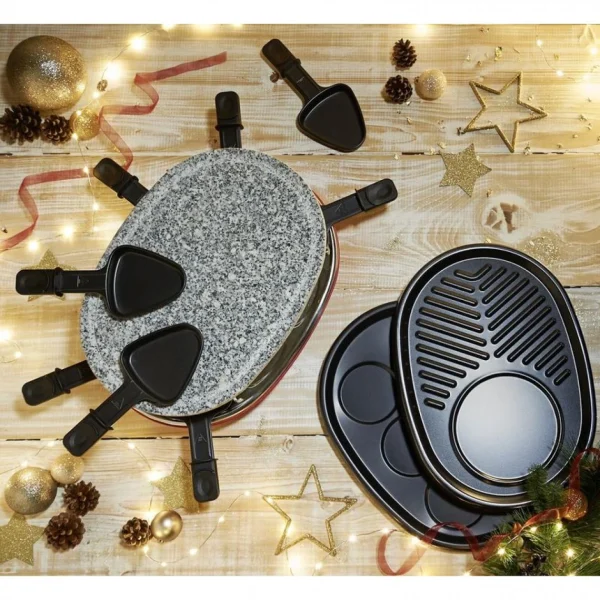 Raclette/pierre/gril/crêpe AYA RAC 3EN1 Rouge 3