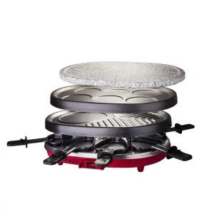 Raclette/pierre/gril/crêpe AYA RAC 3EN1 Rouge 9