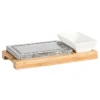 Bon marché ⌛ Maeser Set De Pierres à Griller, Y Compris Plat De Service Et Plaque En Bois De Bambou – Accessoires Pour Raclette Et Foundue 🎉 7
