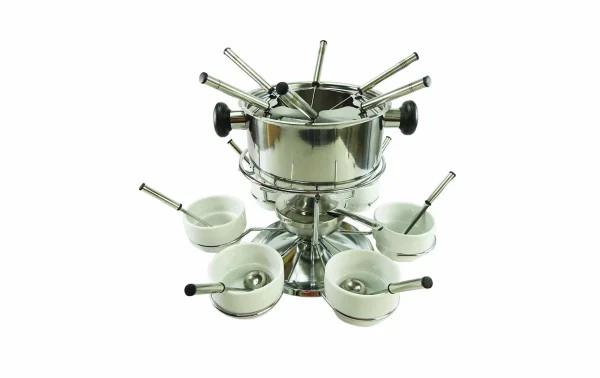 Le moins cher 🎉 Rotel Service à Fondue à La Viande F0501 21 Pièce/s, Argenté – Kit De Fondue ⌛ 1