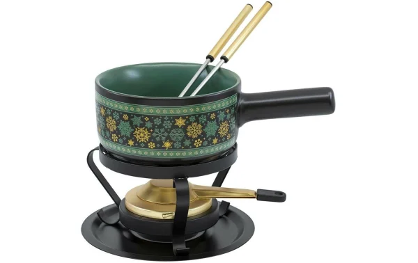 Bon marché 🎁 Kadastar Service à Fondue Au Fromage Winter Stars Ø 16 Cm, 5 Pièce/s, Noir – Kit De Fondue 🔔 1
