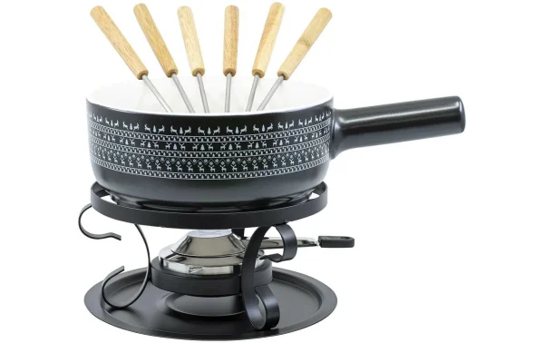 Grosses soldes 🛒 Kadastar Service à Fondue Au Fromage Nordic Deer 9 Pièce/s, Noir – Kit De Fondue 👍 1
