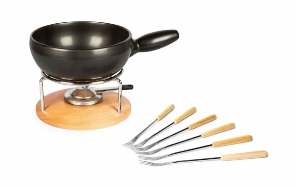 Sortie 🔥 Stöckli Service à Fondue Au Fromage Säntis 9 Pièce/s, Brun Clair/Noir – Kit De Fondue 😉 1