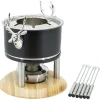 Vente flash ✔️ Kadastar Service à Fondue à La Viande Deer Deluxe 9 Pièce/s, Noir – Kit De Fondue ✨ 7