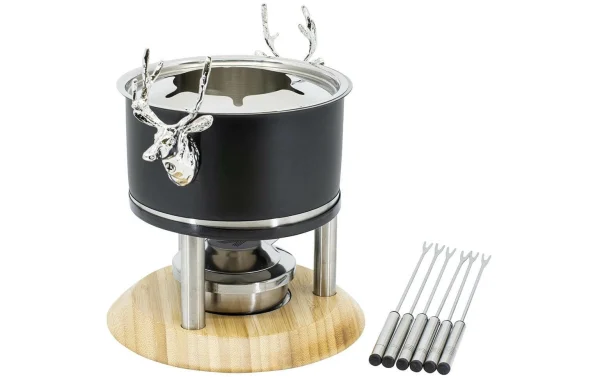 Vente flash ✔️ Kadastar Service à Fondue à La Viande Deer Deluxe 9 Pièce/s, Noir – Kit De Fondue ✨ 1