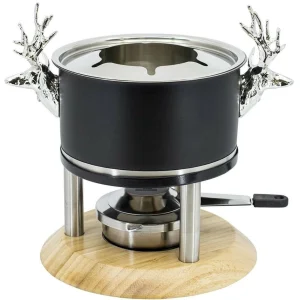 Vente flash ✔️ Kadastar Service à Fondue à La Viande Deer Deluxe 9 Pièce/s, Noir – Kit De Fondue ✨ 7