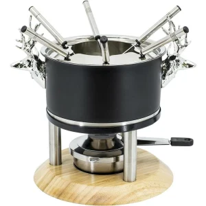 Vente flash ✔️ Kadastar Service à Fondue à La Viande Deer Deluxe 9 Pièce/s, Noir – Kit De Fondue ✨ 9