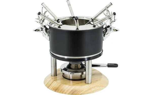 Vente flash ✔️ Kadastar Service à Fondue à La Viande Deer Deluxe 9 Pièce/s, Noir – Kit De Fondue ✨ 4
